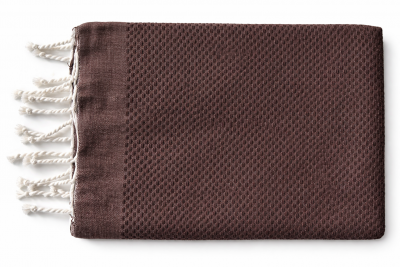 Fouta nid d\'abeille Solea marron