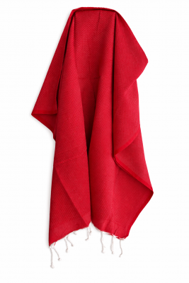 Fouta nid d\'abeille Solea rouge