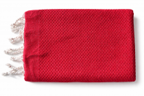 Fouta nid d\'abeille Solea rouge