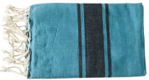 Fouta plate bicolore bleu mers du sud et noir