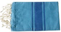 Fouta plate bicolore duo de bleus