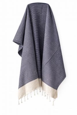 Fouta plate coton Calanca bleu marine