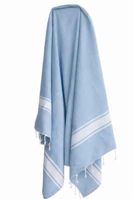 Fouta plate coton Nova bleu ciel