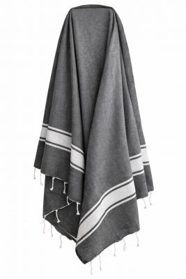 Fouta plate coton Nova gris