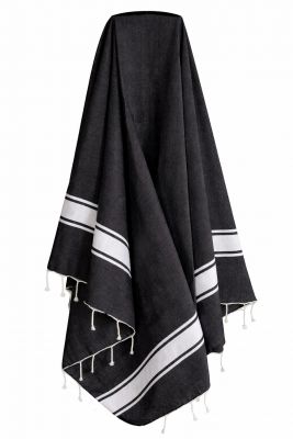 Fouta plate coton Nova noir