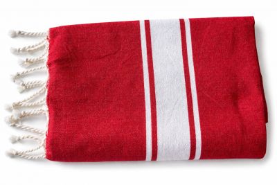 Fouta plate coton Nova rouge