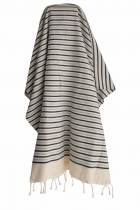 Fouta plate coton Rivage gris et noir