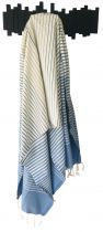 Fouta plate rayée bleu et blanc