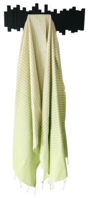 Fouta plate raye vert et blanc