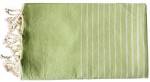 Fouta plate rayée vert et blanc