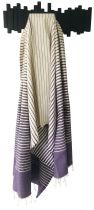 Fouta plate rayée violet et blanc