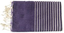 Fouta plate rayée violet et blanc