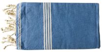 Fouta tissage à plat bleu