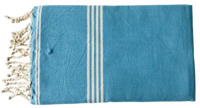 Fouta tissage  plat bleu turquoise