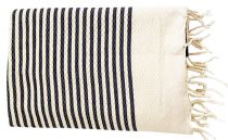 Fouta Tunisie rayée bleu marine