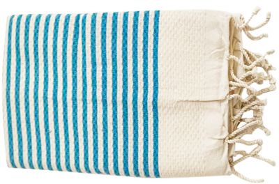 Fouta Tunisie raye bleu turquoise