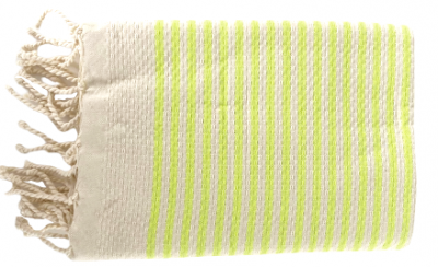 Fouta Tunisie raye jaune fluo