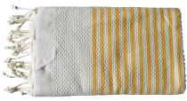 Fouta Tunisie rayée jaune