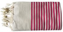 Fouta Tunisie rayée rose