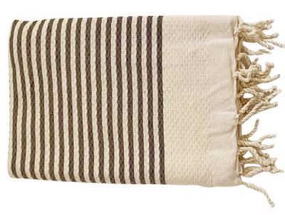 Fouta Tunisie raye taupe