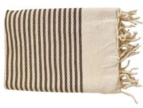 Fouta Tunisie rayée taupe