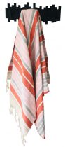 Fouta XXL Tataouine blanc et orange