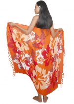 Grand paréo Fleurs du soleil orange