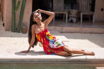 Grand paro Fleurs du soleil rouge