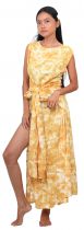 Grande robe tie dye jaune avec noeud 