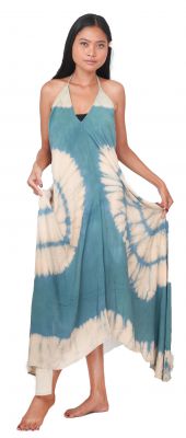 Longue robe d\'t tie dye bleu