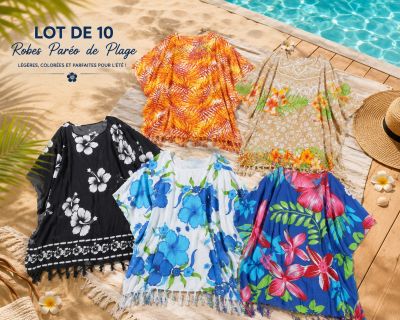 Lot de 10 robes par�o de plage 