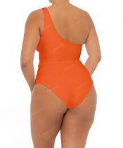 Maillot grande taille une bretelle orange