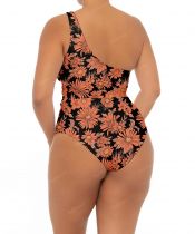 Maillot grande taille une bretelle orange