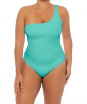 Maillot grande taille une bretelle turquoise