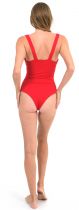 Maillot une pièce bretelles large rouge