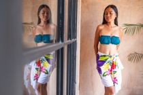 Mini paréos monettes blanc