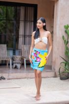 Mini paréos monettes bleu turquoise