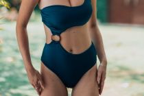 Monokini asymètrique bleu marine