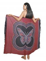 Paréo battements d\'ailes rouge