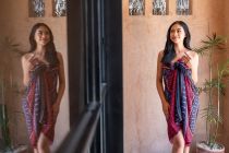 Paréo battements d\'ailes rouge