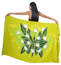 Paréo bouquet de tiare apetahi vert