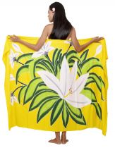 Paréo bouquet Tiare Apetahi jaune
