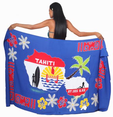 Paro carte Tahiti bleu