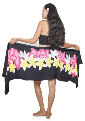 Par�o court fleurs noir