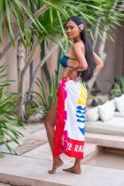 Par&eacute;o drapeau Polyn&eacute;sien fleurie