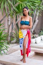 Par&eacute;o drapeau Polyn&eacute;sien fleurie