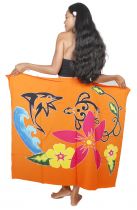 Paréo enfant dauphin orange