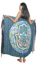 Paréo Hamsa Sérénité bleu 