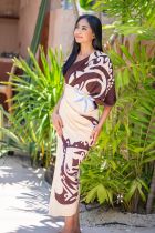 Paréo Harmonie marine beige