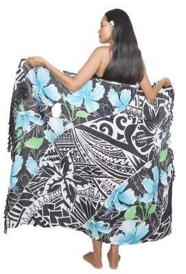 Paro Hibicus Tribal bleu